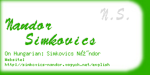 nandor simkovics business card